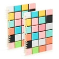 thumbnail image 1 of FORMRS 1-Subject Spiral Notebook 8" x 5" College Ruled 60 Refillable Sheet A5 Hard Cover, 2 Pack, Colorful Checkered Pattern, 1 of 7