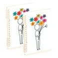 thumbnail image 1 of FORMRS 1-Subject Spiral Notebook 8" x 5" College Ruled 60 Refillable Sheet A5 Hard Cover, 2 Pack, Colorful Flower, 1 of 7