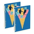 thumbnail image 1 of FORMRS 1-Subject Spiral Notebook 8" x 5" College Ruled 60 Refillable Sheet, 2 Pack, Colorful Ice Cream Cat, 1 of 7