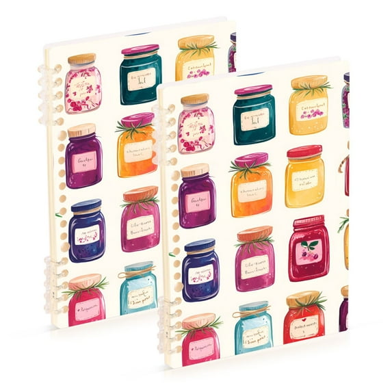 FORMRS 1-Subject Spiral Notebook 8" x 5" College Ruled 60 Refillable Sheet, 2 Pack, Colorful Jam
