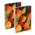 thumbnail image 1 of FORMRS 1-Subject Spiral Notebook 8" x 5" College Ruled 60 Refillable Sheet A5 Hard Cover, 2 Pack, Colorful Leaves, 1 of 7