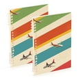thumbnail image 1 of FORMRS 1-Subject Spiral Notebook 8" x 5" College Ruled 60 Refillable Sheet A5 Hard Cover, 2 Pack, Colorful Plane, 1 of 7