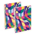 thumbnail image 1 of FORMRS 1-Subject Spiral Notebook 8" x 5" College Ruled 60 Refillable Sheet A5 Hard Cover, 2 Pack, Colorful Wavy Pattern, 1 of 7