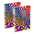 thumbnail image 1 of FORMRS 1-Subject Spiral Notebook 8" x 5" College Ruled 60 Refillable Sheet, 2 Pack, Colorful Wavy Plaid, 1 of 7