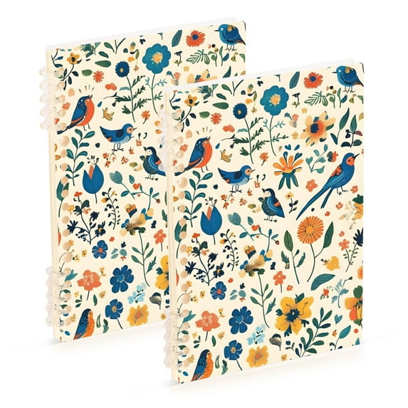 FORMRS 1-Subject Spiral Notebook 8" x 5" College Ruled 60 Refillable Sheet A5 Hard Cover, 2 Pack, Cute Animals