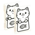 thumbnail image 1 of FORMRS 1-Subject Spiral Notebook 8" x 5" College Ruled 60 Refillable Sheet A5 Hard Cover, 2 Pack, Cute Chubby Cat, 1 of 7