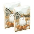 thumbnail image 1 of FORMRS 1-Subject Spiral Notebook 8" x 5" College Ruled 60 Refillable Sheet A5 Hard Cover, 2 Pack, Cute Halloween Pumpkins, 1 of 7