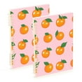 thumbnail image 1 of FORMRS 1-Subject Spiral Notebook 8" x 5" College Ruled 60 Refillable Sheet A5 Hard Cover, 2 Pack, Cute Oranges, 1 of 7