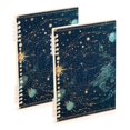 thumbnail image 1 of FORMRS 1-Subject Spiral Notebook 8" x 5" College Ruled 60 Refillable Sheet A5 Hard Cover, 2 Pack, Dark Star Map, 1 of 7