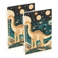 thumbnail image 1 of FORMRS 1-Subject Spiral Notebook 8" x 5" College Ruled 60 Refillable Sheet A5 Hard Cover, 2 Pack, Dinosaur at Night, 1 of 7