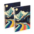 thumbnail image 1 of FORMRS 1-Subject Spiral Notebook 8" x 5" College Ruled 60 Refillable Sheet A5 Hard Cover, 2 Pack, Evening Mountain Road, 1 of 7