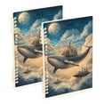 thumbnail image 1 of FORMRS 1-Subject Spiral Notebook 8" x 5" College Ruled 60 Refillable Sheet, 2 Pack, Floating Whale, 1 of 7