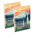thumbnail image 1 of FORMRS 1-Subject Spiral Notebook 8" x 5" College Ruled 60 Refillable Sheet A5 Hard Cover, 2 Pack, Floral Mountain, 1 of 7