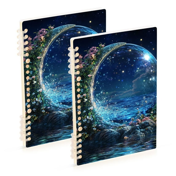 FORMRS 1-Subject Spiral Notebook 8" x 5" College Ruled 60 Refillable Sheet, 2 Pack, Floral Occean