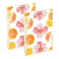thumbnail image 1 of FORMRS 1-Subject Spiral Notebook 8" x 5" College Ruled 60 Refillable Sheet A5 Hard Cover, 2 Pack, Floral Orange, 1 of 7