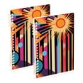 thumbnail image 1 of FORMRS 1-Subject Spiral Notebook 8" x 5" College Ruled 60 Refillable Sheet A5 Hard Cover, 2 Pack, Futuristic Sun, 1 of 7