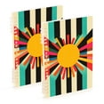 thumbnail image 1 of FORMRS 1-Subject Spiral Notebook 8" x 5" College Ruled 60 Refillable Sheet A5 Hard Cover, 2 Pack, Geometric Sun, 1 of 7