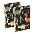 thumbnail image 1 of FORMRS 1-Subject Spiral Notebook 8" x 5" College Ruled 60 Refillable Sheet A5 Hard Cover, 2 Pack, Gray Dinosaur, 1 of 7