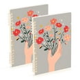 thumbnail image 1 of FORMRS 1-Subject Spiral Notebook 8" x 5" College Ruled 60 Refillable Sheet, 2 Pack, Gray Flower, 1 of 7
