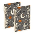 thumbnail image 1 of FORMRS 1-Subject Spiral Notebook 8" x 5" College Ruled 60 Refillable Sheet, 2 Pack, Gray Halloween Skeleton, 1 of 7
