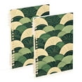thumbnail image 1 of FORMRS 1-Subject Spiral Notebook 8" x 5" College Ruled 60 Refillable Sheet A5 Hard Cover, 2 Pack, Green Abstract Shapes, 1 of 7