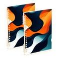 thumbnail image 1 of FORMRS 1-Subject Spiral Notebook 8" x 5" College Ruled 60 Refillable Sheet A5 Hard Cover, 2 Pack, Green Abstract Wavy, 1 of 7
