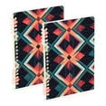 thumbnail image 1 of FORMRS 1-Subject Spiral Notebook 8" x 5" College Ruled 60 Refillable Sheet A5 Hard Cover, 2 Pack, Green Abstract, 1 of 7