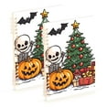 thumbnail image 1 of FORMRS 1-Subject Spiral Notebook 8" x 5" College Ruled 60 Refillable Sheet A5 Hard Cover, 2 Pack, Green Cute Halloween Trees, 1 of 7