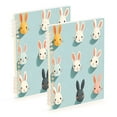 thumbnail image 1 of FORMRS 1-Subject Spiral Notebook 8" x 5" College Ruled 60 Refillable Sheet A5 Hard Cover, 2 Pack, Green Cute Rabbits, 1 of 7