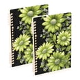 thumbnail image 1 of FORMRS 1-Subject Spiral Notebook 8" x 5" College Ruled 60 Refillable Sheet A5 Hard Cover, 2 Pack, Green Flowers, 1 of 7