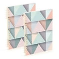 thumbnail image 1 of FORMRS 1-Subject Spiral Notebook 8" x 5" College Ruled 60 Refillable Sheet A5 Hard Cover, 2 Pack, Green Geometric, 1 of 7