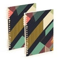 thumbnail image 1 of FORMRS 1-Subject Spiral Notebook 8" x 5" College Ruled 60 Refillable Sheet A5 Hard Cover, 2 Pack, Green Geometric, 1 of 7