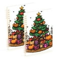 thumbnail image 1 of FORMRS 1-Subject Spiral Notebook 8" x 5" College Ruled 60 Refillable Sheet A5 Hard Cover, 2 Pack, Green Halloween Christmas Trees, 1 of 7