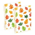thumbnail image 1 of FORMRS 1-Subject Spiral Notebook 8" x 5" College Ruled 60 Refillable Sheet A5 Hard Cover, 2 Pack, Green Leaves, 1 of 7