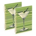 thumbnail image 1 of FORMRS 1-Subject Spiral Notebook 8" x 5" College Ruled 60 Refillable Sheet A5 Hard Cover, 2 Pack, Green Martini Glass, 1 of 7