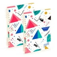 thumbnail image 1 of FORMRS 1-Subject Spiral Notebook 8" x 5" College Ruled 60 Refillable Sheet, 2 Pack, Green Retro Triangles, 1 of 7