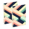 thumbnail image 1 of FORMRS 1-Subject Spiral Notebook 8" x 5" College Ruled 60 Refillable Sheet A5 Hard Cover, 2 Pack, Green Stripes, 1 of 7