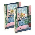 thumbnail image 1 of FORMRS 1-Subject Spiral Notebook 8" x 5" College Ruled 60 Refillable Sheet A5 Hard Cover, 2 Pack, Green Window Sea, 1 of 7