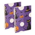 thumbnail image 1 of FORMRS 1-Subject Spiral Notebook 8" x 5" College Ruled 60 Refillable Sheet A5 Hard Cover, 2 Pack, Halloween Black Cat, 1 of 7