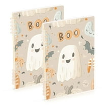FORMRS 1-Subject Spiral Notebook 8" x 5" College Ruled 60 Refillable Sheet, 2 Pack, Halloween Ghosts