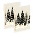 thumbnail image 1 of FORMRS 1-Subject Spiral Notebook 8" x 5" College Ruled 60 Refillable Sheet A5 Hard Cover, 2 Pack, Hand Drawn Christmas Trees, 1 of 7