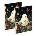 thumbnail image 1 of FORMRS 1-Subject Spiral Notebook 8" x 5" College Ruled 60 Refillable Sheet A5 Hard Cover, 2 Pack, Happy Ghost, 1 of 7