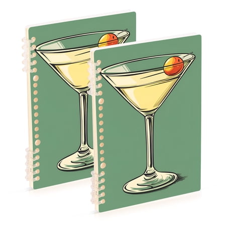 FORMRS 1-Subject Spiral Notebook 8" x 5" College Ruled 60 Refillable Sheet A5 Hard Cover, 2 Pack, Lemon Glass