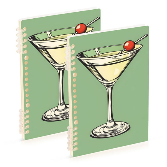 FORMRS 1-Subject Spiral Notebook 8" x 5" College Ruled 60 Refillable Sheet A5 Hard Cover, 2 Pack, Lemon Juice