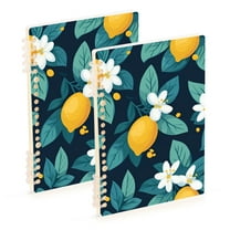 FORMRS 1-Subject Spiral Notebook 8" x 5" College Ruled 60 Refillable Sheet, 2 Pack, Lemon Leaves