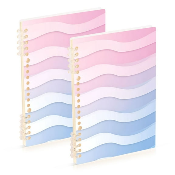 FORMRS 1-Subject Spiral Notebook 8" x 5" College Ruled 60 Refillable Sheet, 2 Pack, Light Blue Gradient