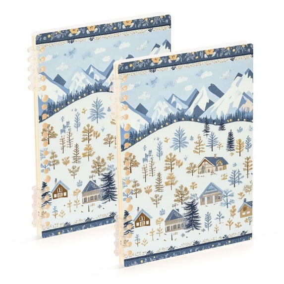 FORMRS 1-Subject Spiral Notebook 8" x 5" College Ruled 60 Refillable Sheet A5 Hard Cover, 2 Pack, Light Blue Mountain