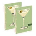 thumbnail image 1 of FORMRS 1-Subject Spiral Notebook 8" x 5" College Ruled 60 Refillable Sheet A5 Hard Cover, 2 Pack, Light Green Martini, 1 of 7