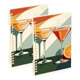 thumbnail image 1 of FORMRS 1-Subject Spiral Notebook 8" x 5" College Ruled 60 Refillable Sheet A5 Hard Cover, 2 Pack, Mid Century Orange Juice, 1 of 7