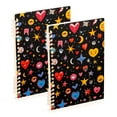 thumbnail image 1 of FORMRS 1-Subject Spiral Notebook 8" x 5" College Ruled 60 Refillable Sheet A5 Hard Cover, 2 Pack, Moon Pattern, 1 of 7